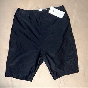 Women high waisted swim shorts.